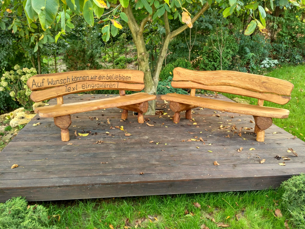 Gartenmöbel Holzbank Gartenbank Parkbank Gravur Massivholz