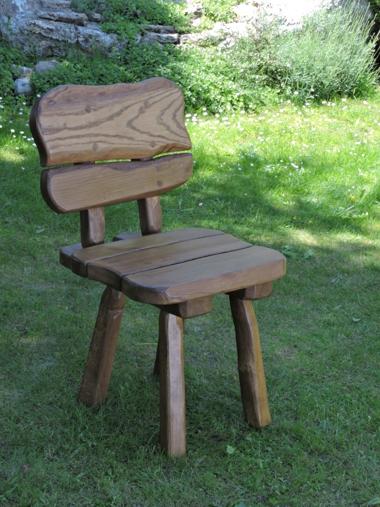 Rustikale Gartenstuhl Massivholz Edelholz Hartholz Gartenmöbel